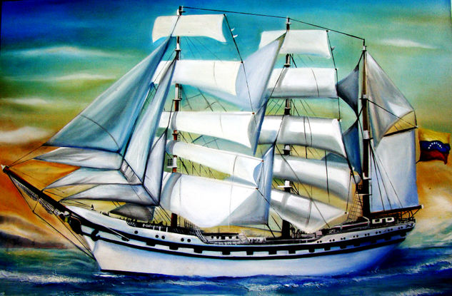 BUQUE ESCUELA Oil Canvas Marine Painting