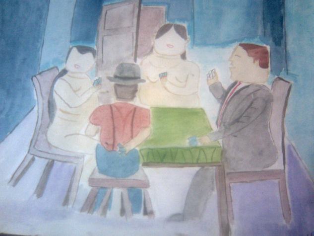 LAS CUADRADAS1 Watercolour Card Figure Painting