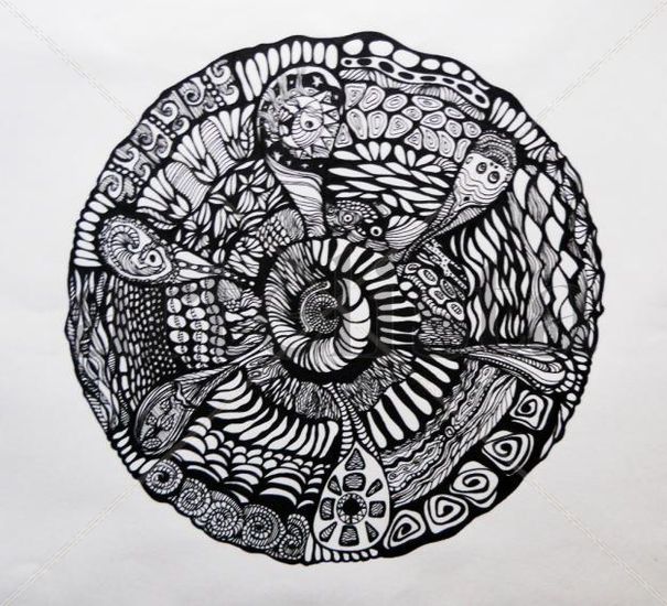 Mandala Zendala Espiral Tinta