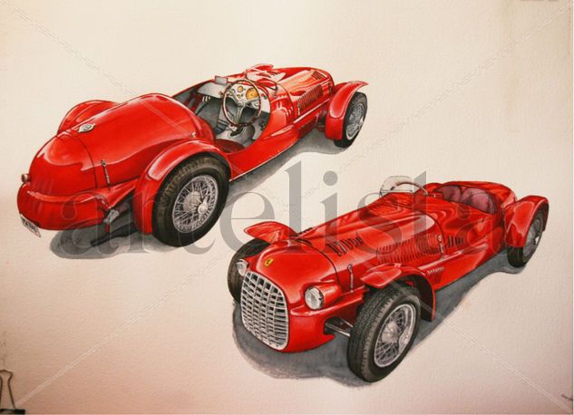 FERRARI 166 SPIDER CORSA Watercolour Paper Others