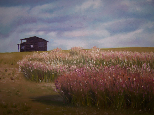 Casita en La Perla Oil Canvas Landscaping