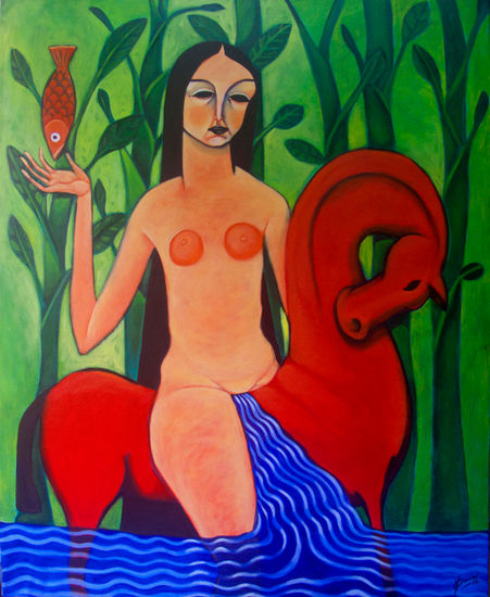 madre de agua Acrylic Canvas Figure Painting