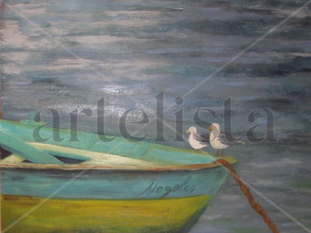 LA BARCA Oil Canvas Marine Painting