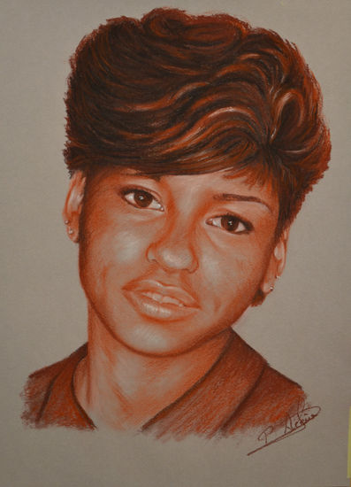 Retrato sanguina Pencil (coloured) Paper Portrait