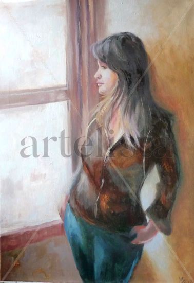 Otro dia mas Oil Canvas Figure Painting