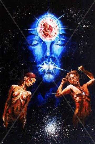 "Visión primigenie" Oil Panel Nude Paintings