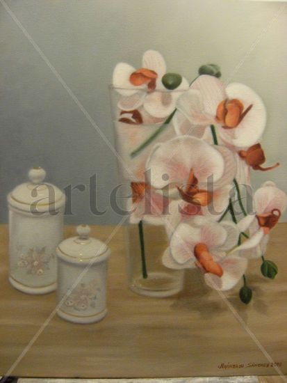 FLORES Y TARROS Oil Canvas Landscaping