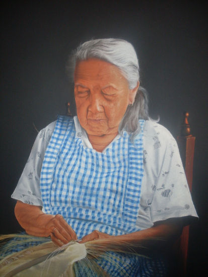 Doña Olinda Pastel Card Figure Painting