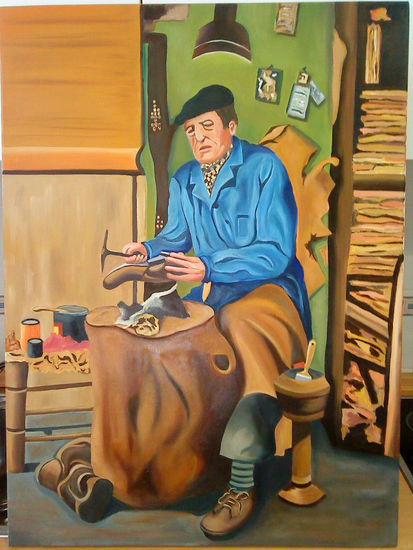 Zapatero remendon Oil Canvas Portrait