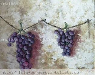 Uvas secando Óleo Lienzo Bodegones