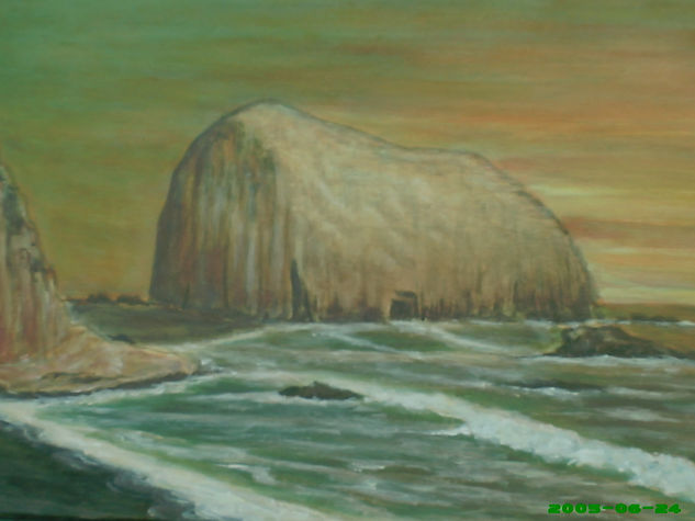 piedra de la iglesia, a pedido.(María paz di Génova, Talca, chile). Acrylic Canvas Marine Painting