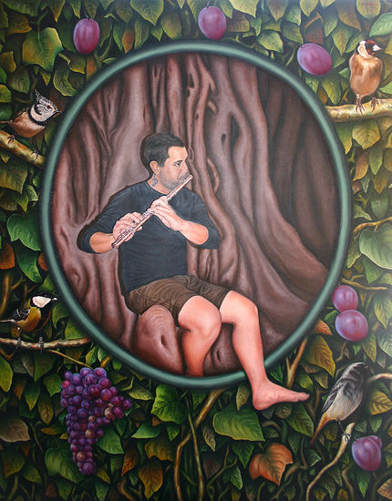 Música para la naturaleza. Óleo Lienzo Retrato