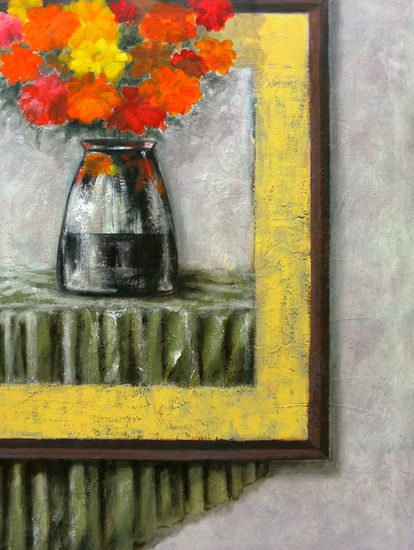 flowers on the wall Acrylic Canvas Still Life Paintings