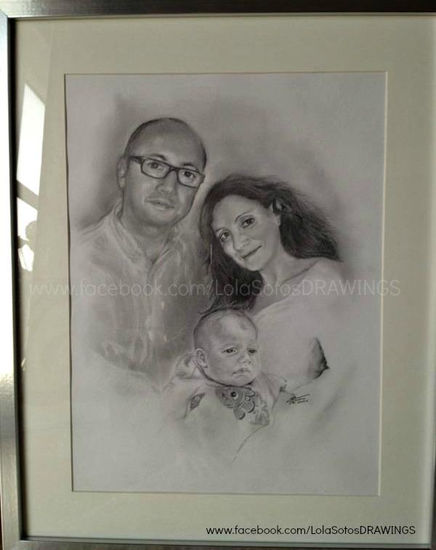 "I&J with Leo"(30x42cm) Graphite