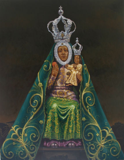 Virgen de la Cabeza Óleo Lienzo Figura