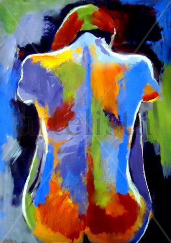 "Ne me quitte pas" Acrylic Canvas Nude Paintings