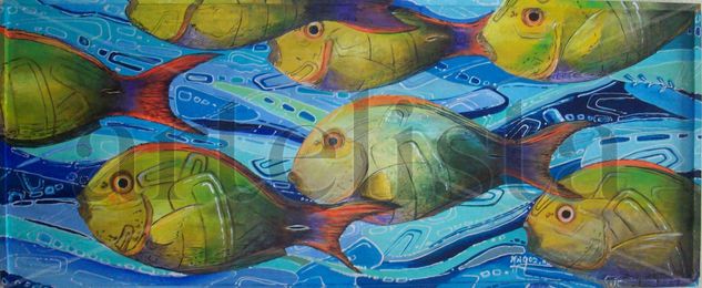 Banco de peces Acrylic Panel Marine Painting