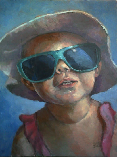 Baby K color Oil Panel Portrait