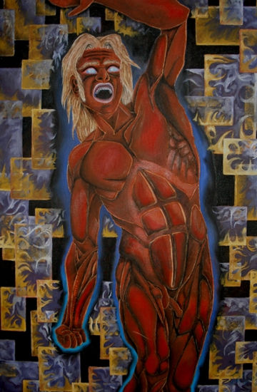 Pain - Tormento Oil Canvas Figure Painting