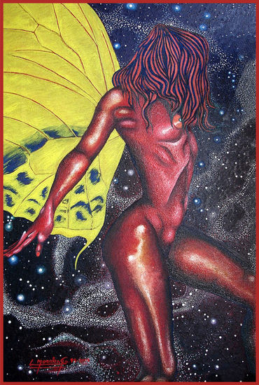 Mariposa cósmica/serie mariposas Oil Canvas Nude Paintings