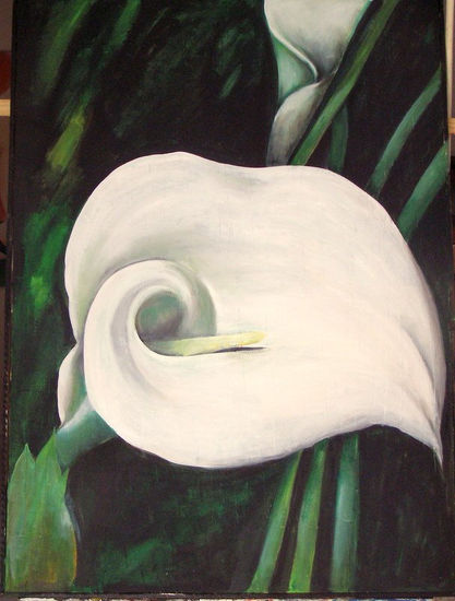 blanco cala Oil Canvas Floral Painting