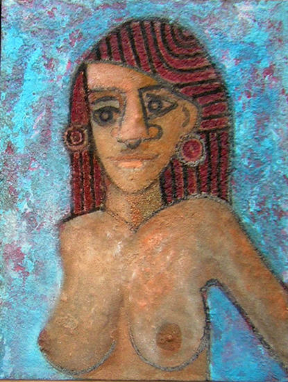 Solo Mujer Mixed media Panel Figure Painting