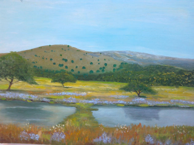 junto al rio Oil Canvas Landscaping