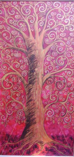 El Arbol de la Abundancia Acrylic Panel Floral Painting