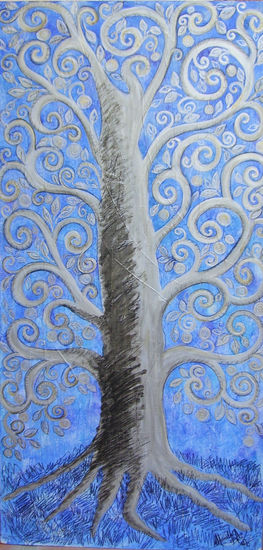 ARBOL DE PLATA Acrylic Canvas Floral Painting