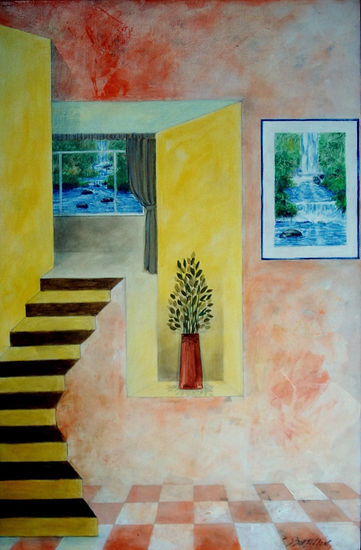 la escalera Acrylic Canvas Landscaping