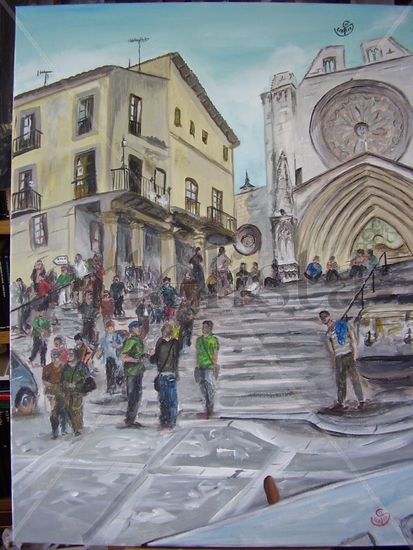 catedral-Tarragona Acrylic Canvas Landscaping