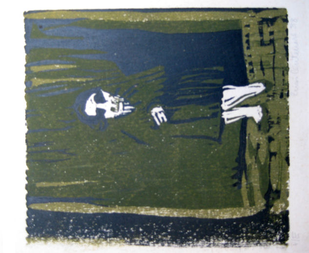 Mujer de negro Woodcut