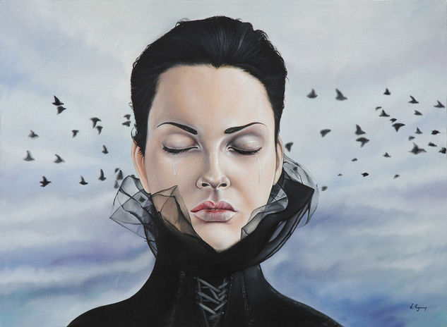 widow Oil Canvas Figure Painting