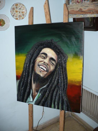 Bob Marley Óleo Lienzo Retrato