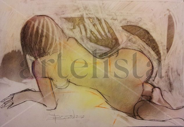 momenti d'estate Pastel Paper Nude Paintings