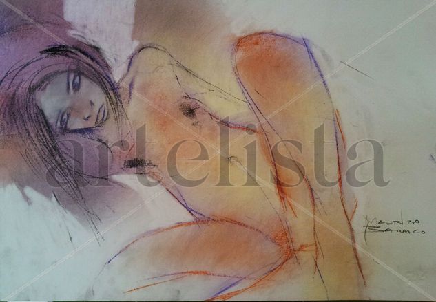 que hermosa es...la liberdad Pastel Paper Nude Paintings