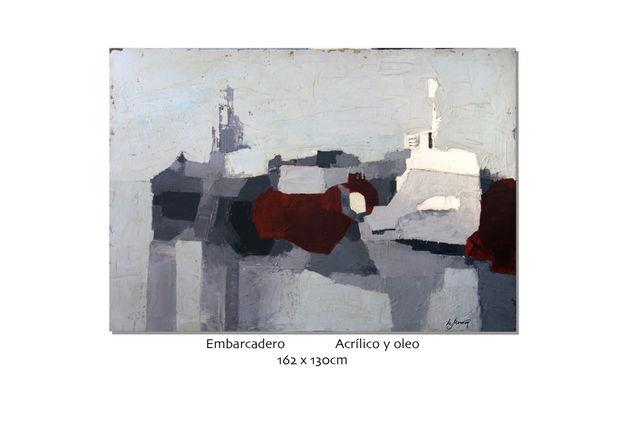 Embarcadero Acrylic Canvas Marine Painting