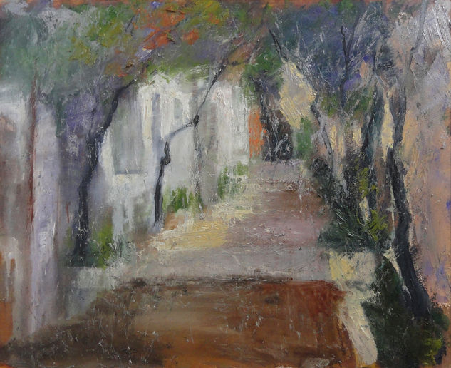 Composició- Carrer d'Aiguafreda Oil Canvas Landscaping