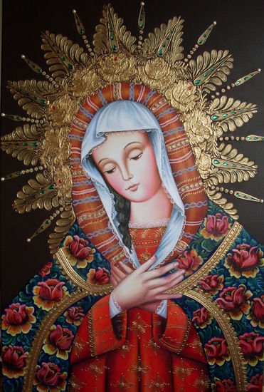 La Virgen Niña (copia) Oil Canvas Figure Painting