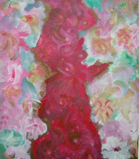 La dama de las flores Acrylic Canvas Floral Painting