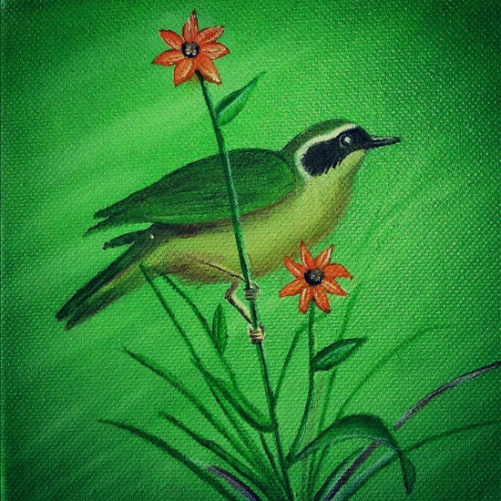 Common Yellow Throat Oil Canvas Animals