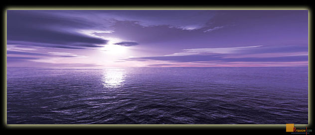 Endless Sea - seascape wallpaper - beautiful sunset - digital painting - Artist Rybakow