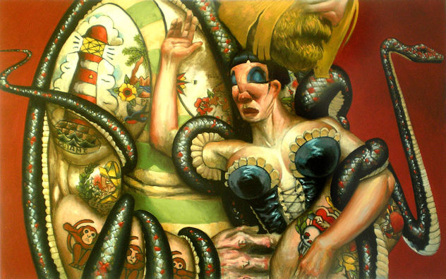 Fleur van floor la encantadora de serpientes y alfred van der plicht el gigante tatuado