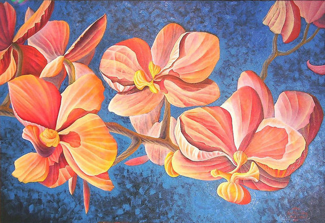 Las orquídeas Oil Canvas Floral Painting