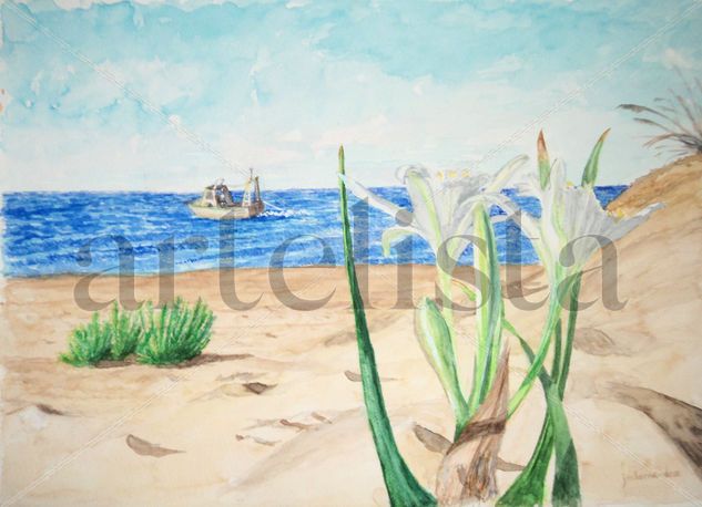 Lirios de Mar Watercolour Paper Marine Painting