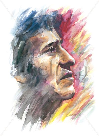 Victor Jara Acuarela Papel Retrato