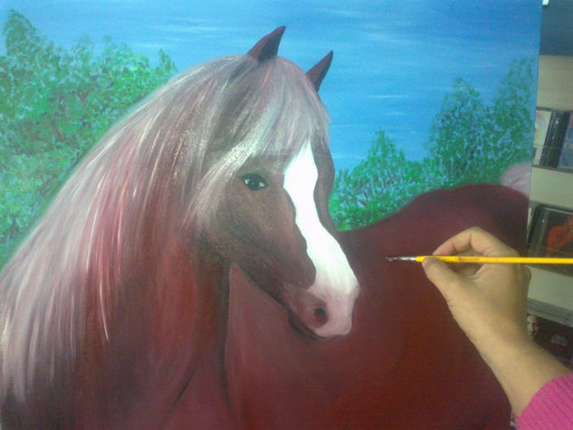 el caballo Oil Canvas Animals