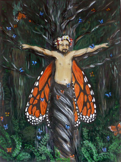 Cementerio de mariposas. Acrylic Canvas Figure Painting