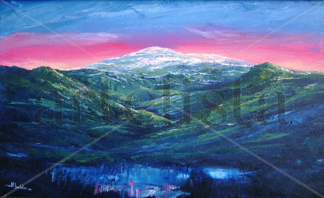 Cabeza de Manzaneda, atardecer Oil Canvas Landscaping