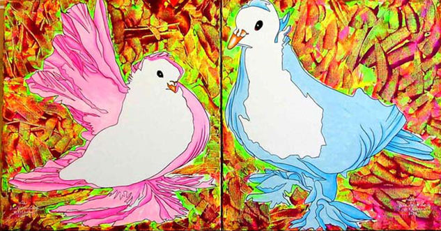 Las palomas Oil Canvas Animals